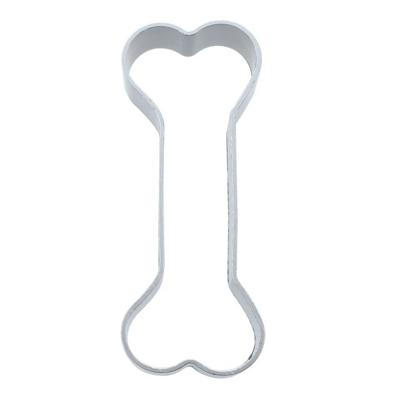2 Pcs Dog Bone Silver Stainless Steel Baking Cookie Cutter & 1 Number Cookies Stamp Letters Cake Blue Mold |