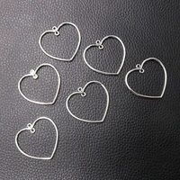 12pcslot silver plated love charm metal pendants diy necklaces bracelets jewelry handicraft accessories 3335mm p2270
