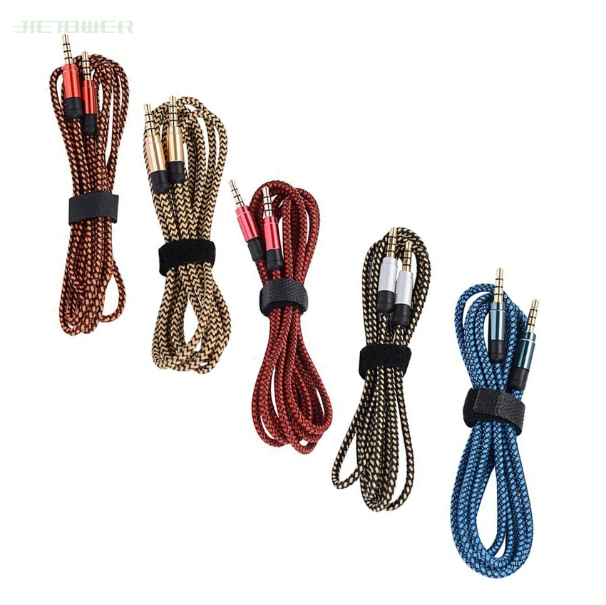 

50pcs 3.5mm Plug Multi-color Nylon Aux Audio Jack Cable Line Cord For Car MP3 PC for Xiaomi Andriod For Iphone Hdmi Aux Cable