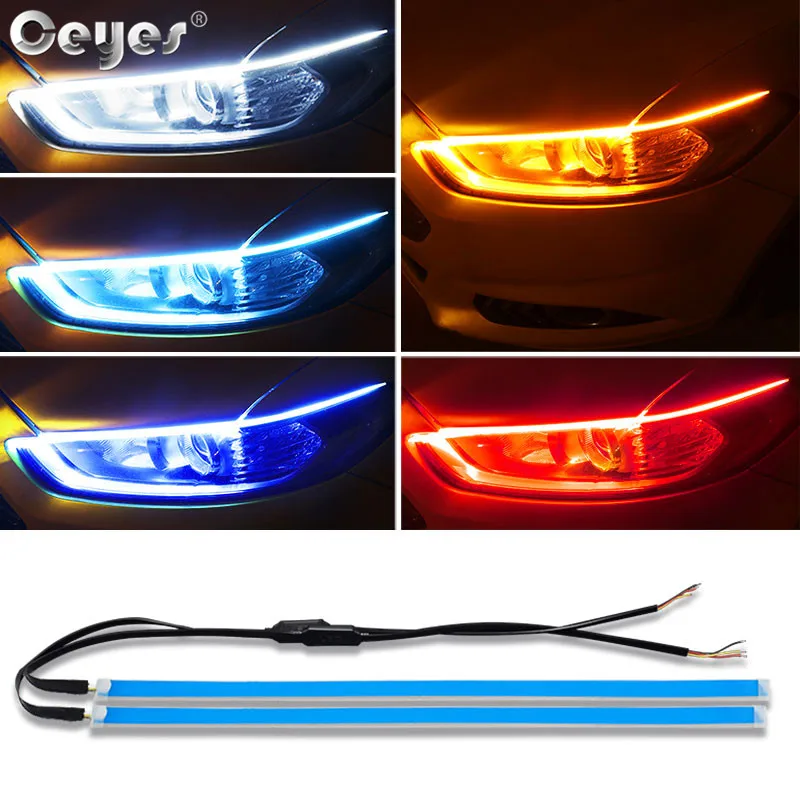 

2 шт. Автомобильные дневные ходовые указатели поворота светодиодные DRL полосветильник автомобильные аксессуары стоп-сигнал боковые предуп...