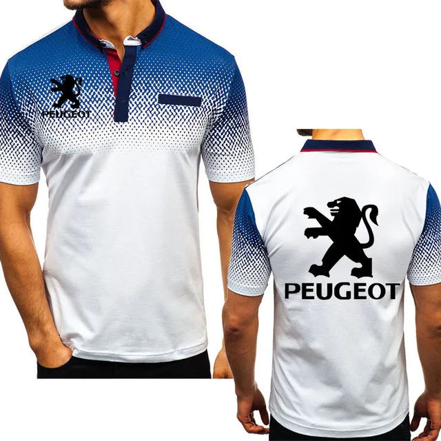Новинка 2020 летняя мужская рубашка поло для Пежо с логотипом автомобиля высокое