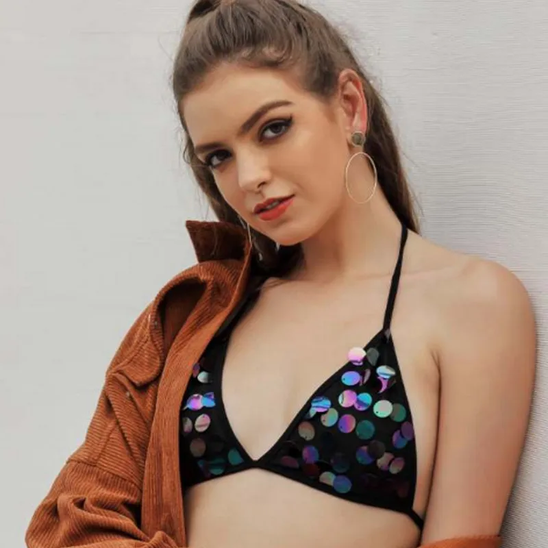 2019 хит женский сексуальный блестящее бикини с блестками комплект бретельками