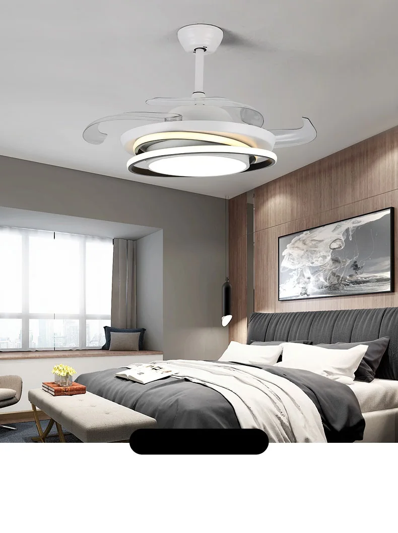 42 дюймовый современный Невидимый потолочный светильник с акриловыми листьями 36