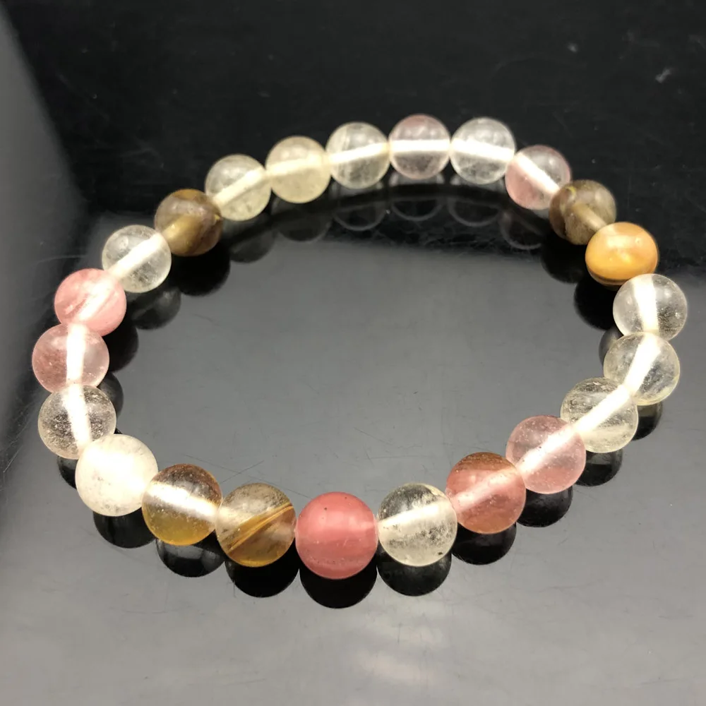Mix Skin Quartz Натуральная чакра из бисера рок браслет для мужчин 8 мм натуральный камень Лава тигровый глаз матовый черный оникс бусины из лечебных камней очарование Йога женские ювелирные изделия - Окраска металла: Mix Skin Quartz