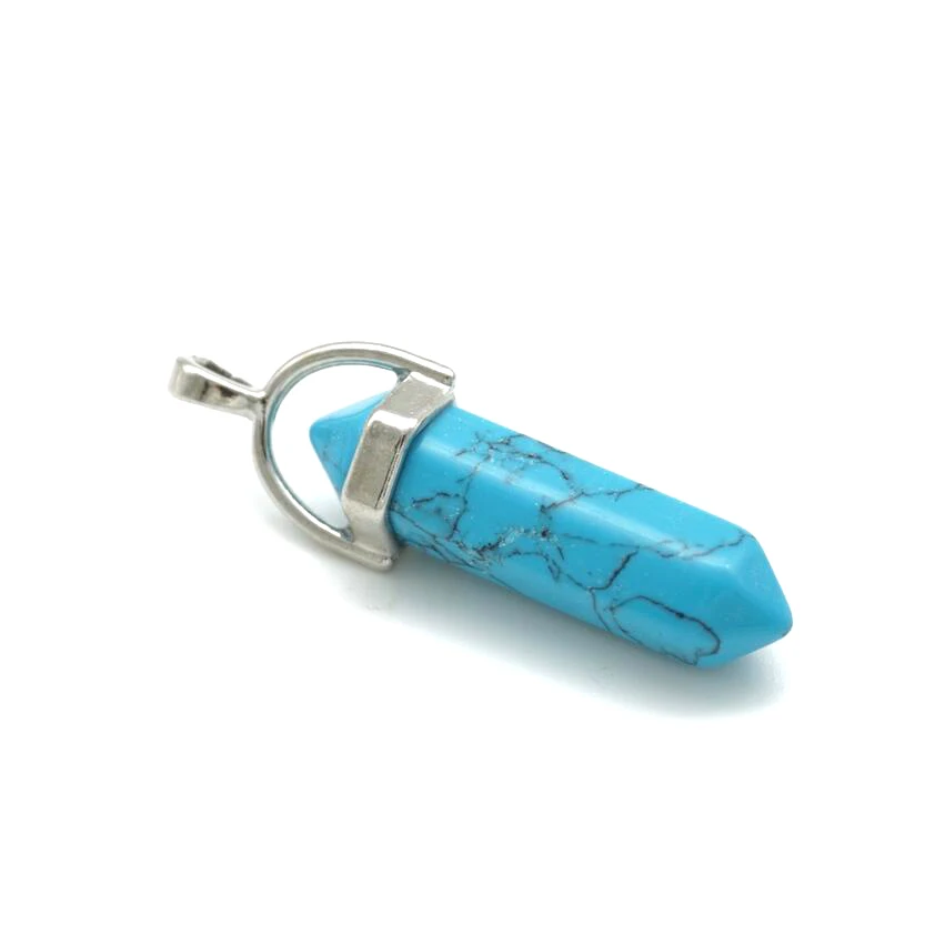 Горячая шестиугольная Призма кулон из натурального камня точка чакры целебные