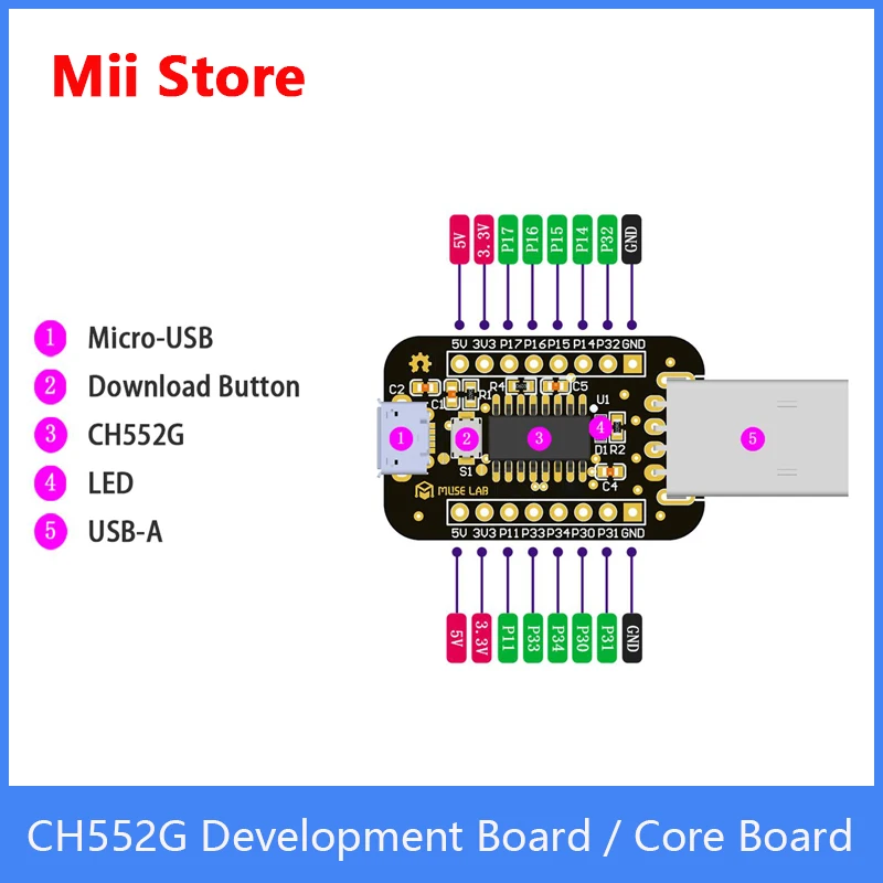 Макетная плата CH552G основная 8051 USB микроконтроллер CH551G / CH554G WCH | Компьютеры и офис