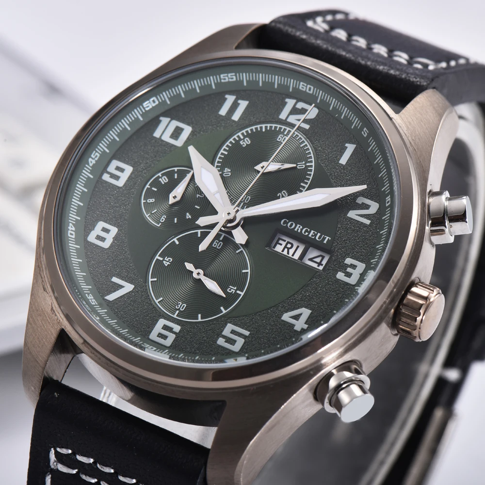 Часы наручные corgриста Мужские кварцевые с хронографом брендовые Роскошные