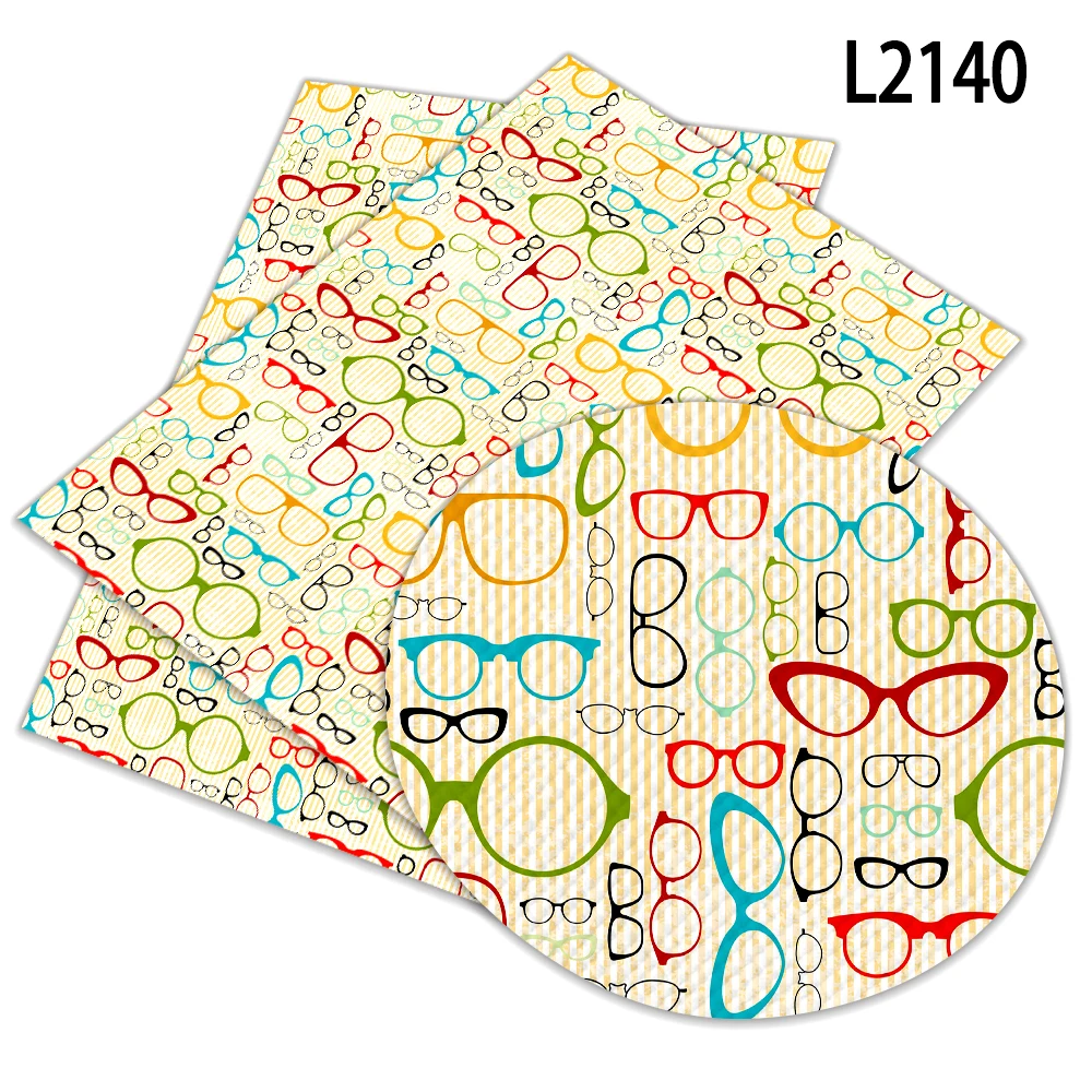 

Colorful Glasses Leather Fabric Printed Synthetic Leather for Bow Synthetic DIY Decoration Crafts 22 Cm X 30 Cm