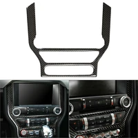 car interior multi media console cover moulding trim for ford mustang 2015 2016 2017 2018 2019 carbon fiber styling