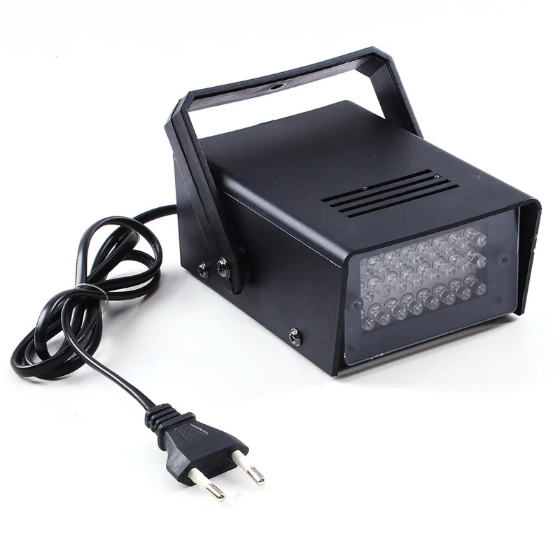 ЕС Plug 24 светодиодный сценический свет управляемый DJ стробоскоп огни Дискотека вечерние KTV стробоскоп белые сценические световые эффекты AC 220V 3W