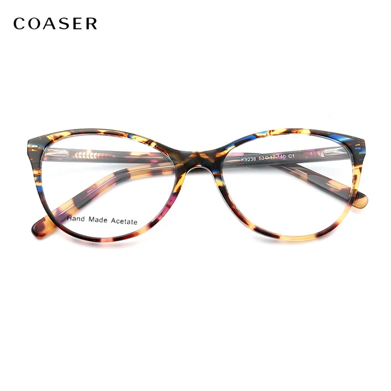 

COASER Vintage Trendy Round Women Glasses Frame Men Retro Acetate Eyeglasses Prescription High Quality Optical Eyewear