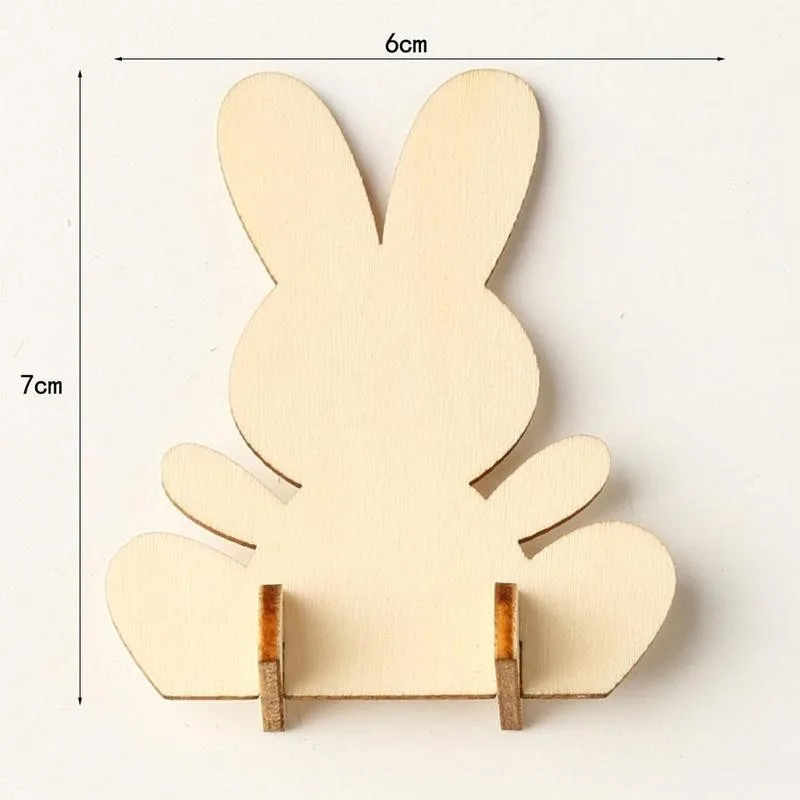 

1pcs Bunny Egg Ornament Happy Easter Decor Wooden Rabbit Easter Ornaments Hanging Table Party Supplies Event For Home Craft N2I5