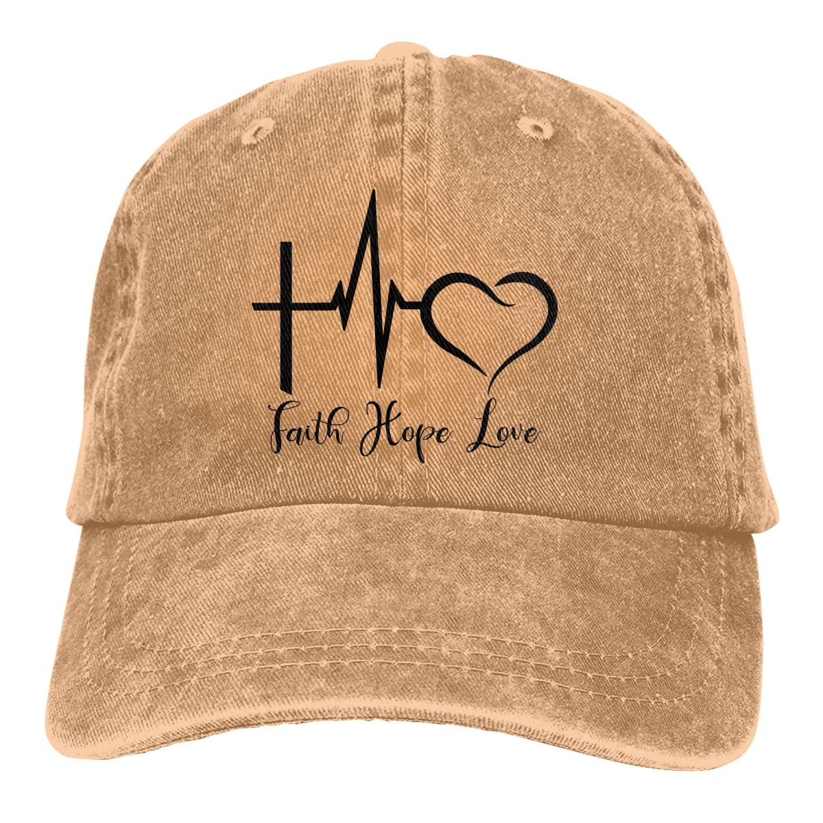 

Faith Hope Love men womens Retro Washed Cowboy hat Sun Caps
