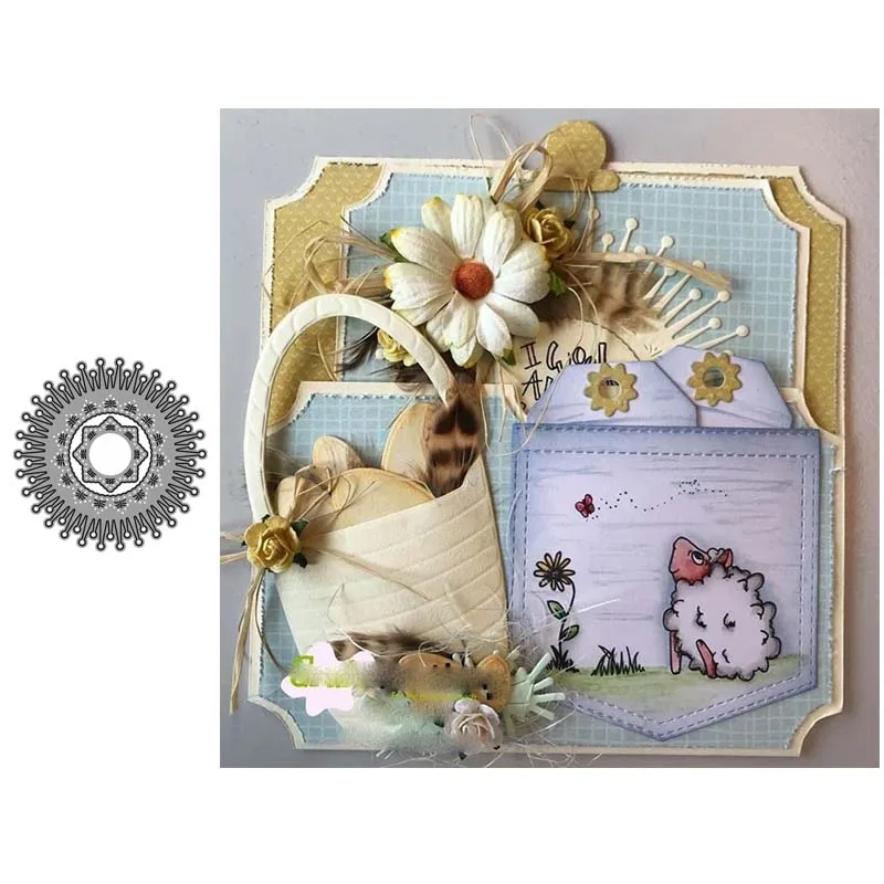 

JC Flower Wreath Circle Shape Metal Cutting Dies for Scrapbooking Craft Stencil Punch Blade Card Make Mould Sheet Decor Template