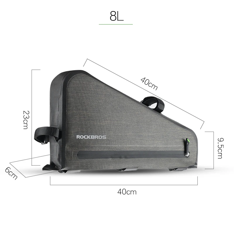 AS-017-1 ROCKBROS 8L MTB дорожные велосипедные сумки треугольная сумка Светоотражающая непромокаемая Паньер портативная Регулируемая велосипедная сумка Аксессуары для велосипеда - Цвет: AS-017-1