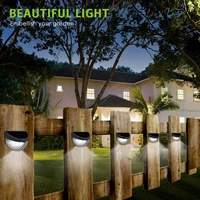 2pcs solar lights outdoor garden led solar fence waterproof wall lamp light