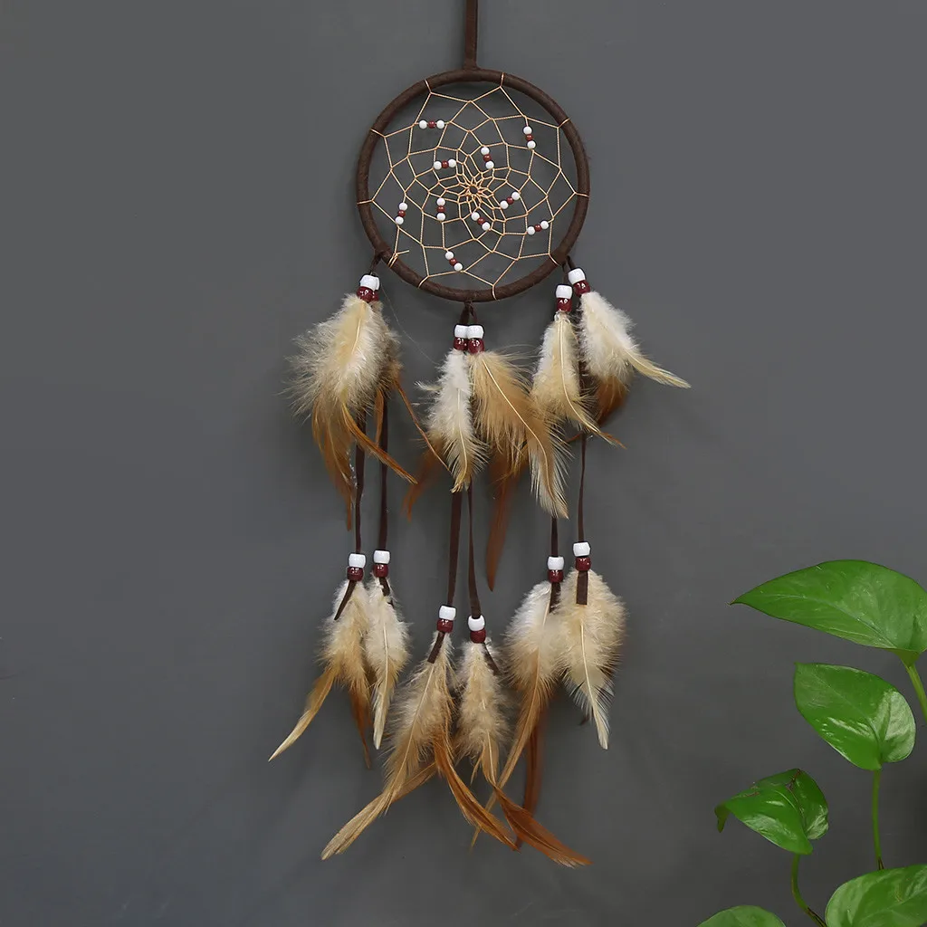 

Vintage Home Decoration Retro Feather Dream Catcher Circular Feathers Wall Hanging Dreamcatchers Decor For Car Home Decoration