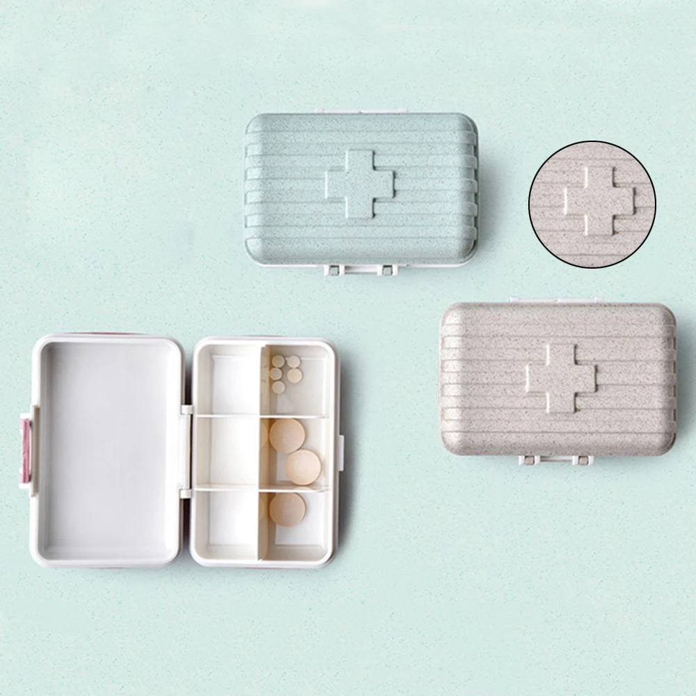 1 шт. пшеничная соломенная разлагаемая коробка для таблеток Дорожный комплект