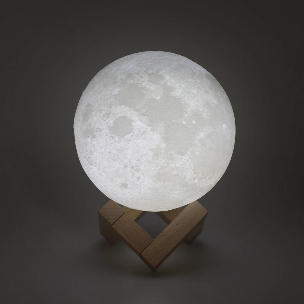3D лунный светильник Печатный Ночной дистанционного Управление/сенсорный