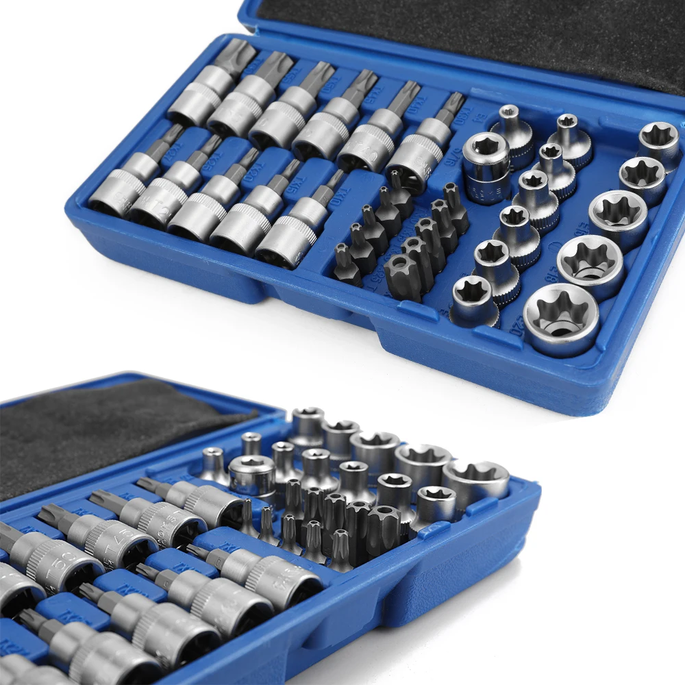 

34PCS Pressure Batch Sleeve Group Sets SleeveHead Machine Motor Repairing Tool Socket Set Wrench Female Torx Male