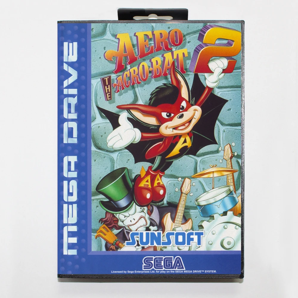 

Aero The Acro Bat 2 Boxed Version 16bit MD Game Card For Sega MegaDrive Sega Genesis System