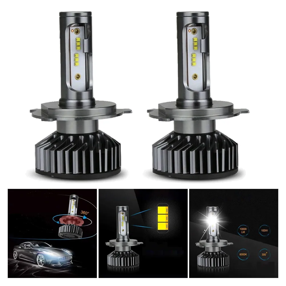 

Car LED Headlights High-brightness Car Lamps F2 ZES/2016 Lamp Beads 6500K 120W H4 White Light Lamps Universal Auto Accessories