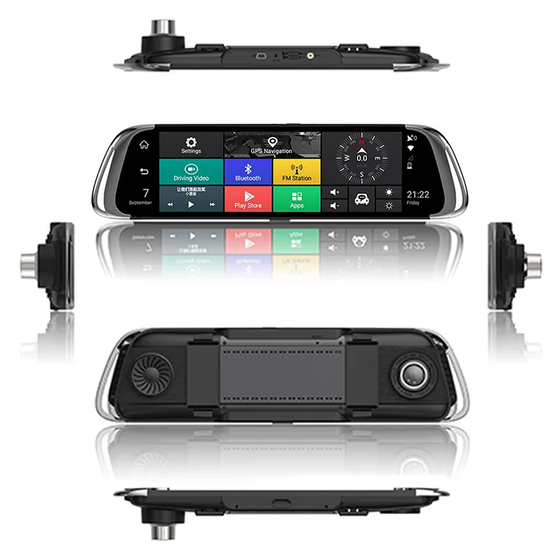 Авто Gps 4G, Wi-Fi, 10 дюймов полный Экран для приставки Android Smart вождения Регистраторы Hd DVR спереди и сзади записывающая машина Автомобильная камера в зеркале машины