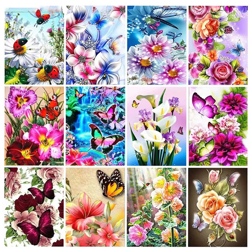 Алмазная мозаика 5d сделай сам Набор для вышивки крестиком с цветами бабочками