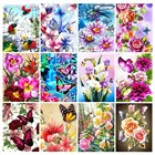Алмазная мозаика 5d сделай сам, Набор для вышивки крестиком с цветами, бабочками, домашние декоративные наклейки картины на стену декордекор на стенунаклейки на стену вышивка крестом наборы алмазная