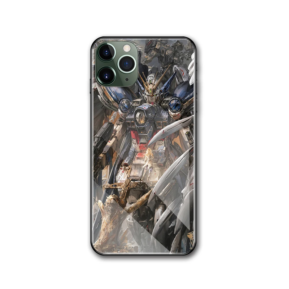 MimoseCase для Iphone 7 8 Plus чехол с Аниме Gundam Glasss 6 6s plus x xs xr max стеклянная задняя крышка