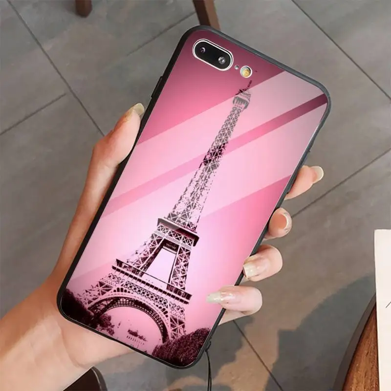 

Eiffel Tower Phone Case Tempered glass For iphone 5C 6 6S 7 8 plus X XS XR 11 PRO MAX