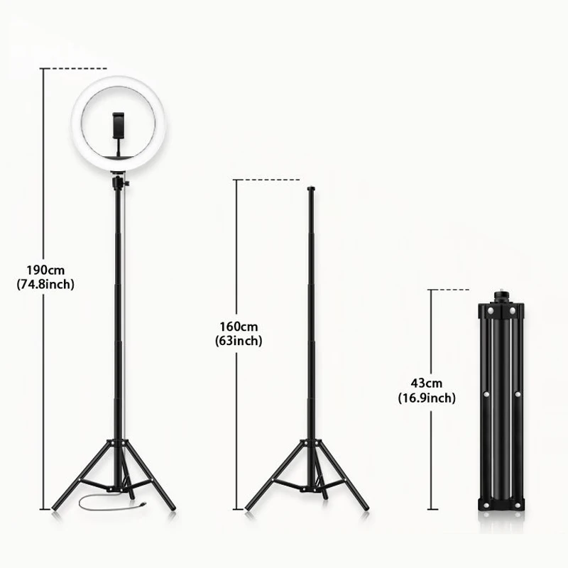

10 inch RGB Ring Light With Tripod LED Lights Selfie Ring Light With Stand RGB ideo Light For Youtube Photo Studio Ringlight