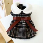 Шерстяное платье для собак, в клетку, с бантом, теплая, студентка в стиле Куклы