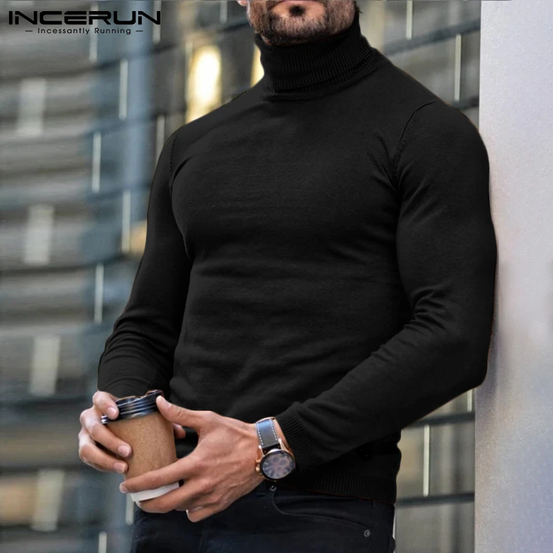 

Stylish Men's Streetwear Style Solid Camiseta Long Sleeved Tees Comfortable Leisure Bottoming T-Shirts S-5XL INCERUN Tops 2021
