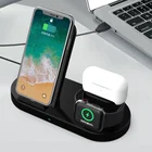 Быстрое беспроводное зарядное устройство 15 Вт, кронштейн для IPhone 12 11 XS Max X 8 Plus, зарядные устройства для аэропортов Pro Apple Watch 6 5 4 3, Подставка для зарядки 3 в 1