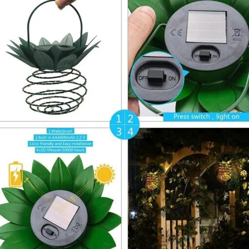 Солнесветильник Кованое железо светильник в форме ананаса светодиодный садовый