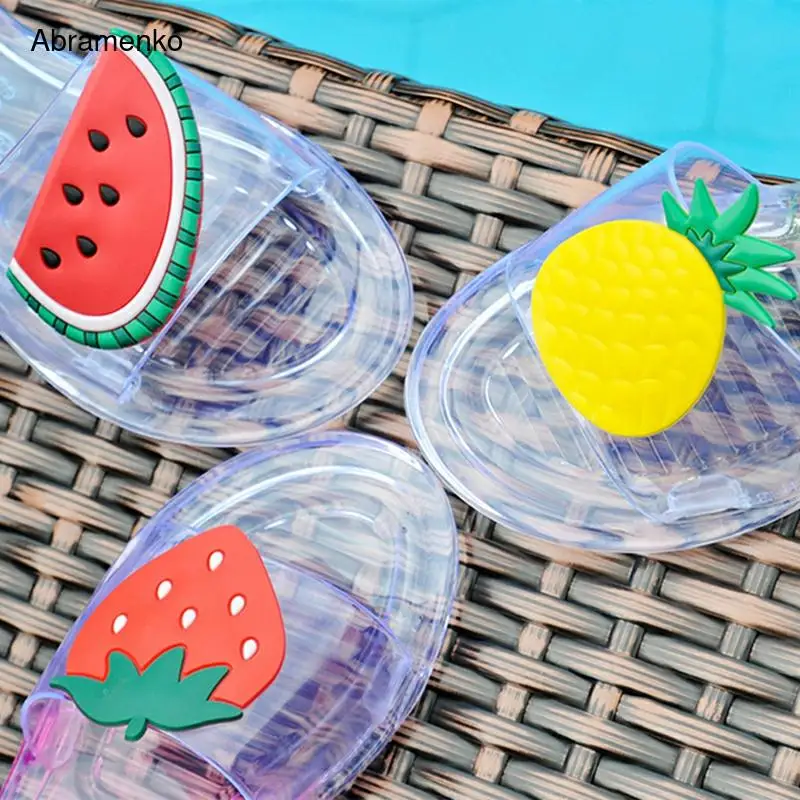 

Women Jelly Shoes Lady's Garden Shoes Beach Sandals Slippers Summer Style Candy Comfortable Fruit Bright Jelly Shoes Plus Size 9