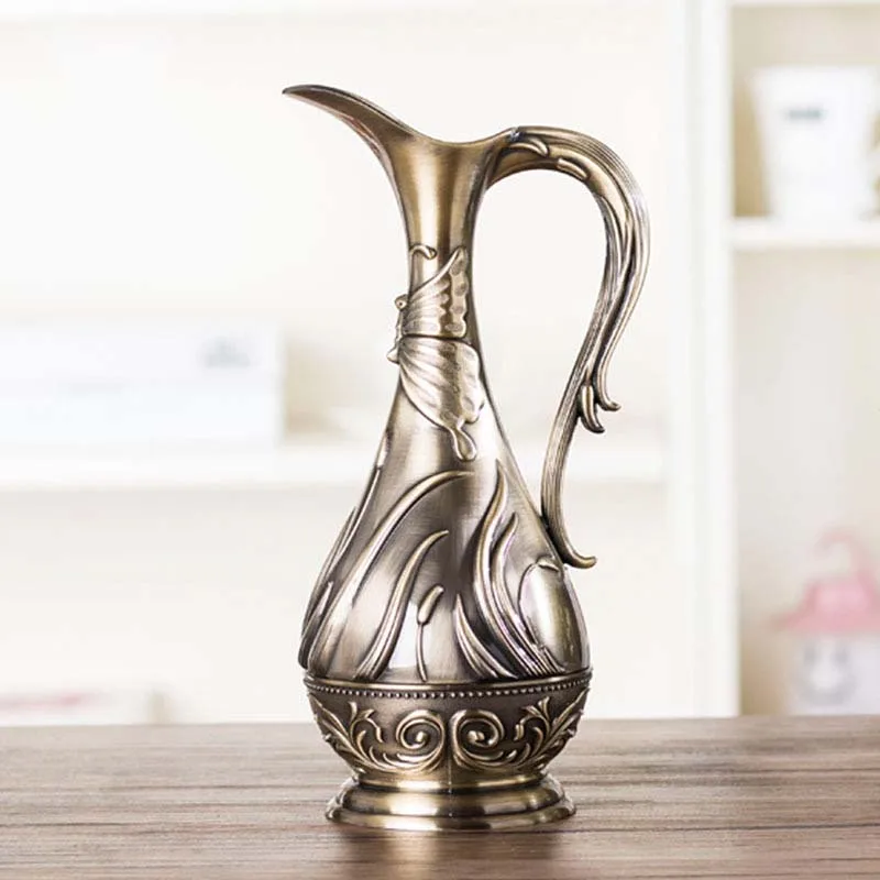 European Retro Bronze Flower Vase Creative Metal Copper Hydroponic Device Room Decor Ornament Home Decoration Accessories | Дом и сад