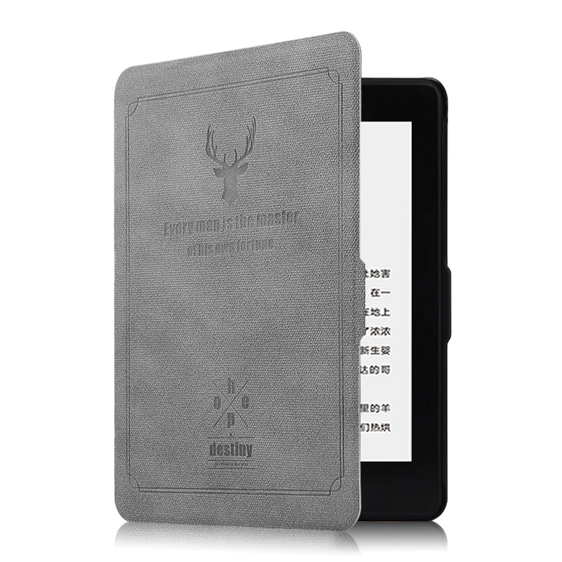 style2 gray PU кожаный чехол для amazon kindle(8th Generation) для чтения электронных книг 6 дюймов защитный чехол для нового kindle SY69JL - Цвет: style2 gray