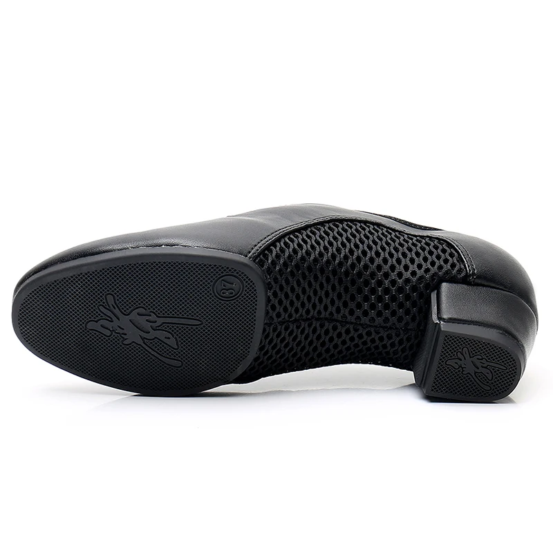 Unisex Latin Dance Shoes Leather Air-Mesh Breathable Ballroom Dancing Shoes Lace-Up Design Tango shoes 3.5CM Heel Height