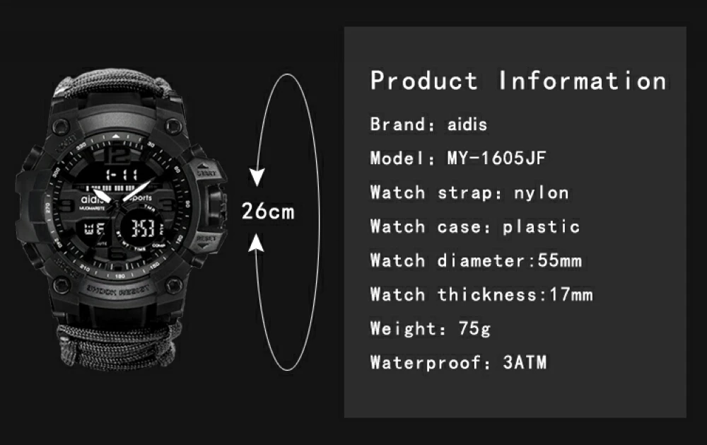Sport Watch Men Relogio Digital Military LED Compass Waterproof Shock Sports Watches Electronic Wristwatches