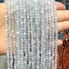 Бусины с натуральным граненым аквамарином 234 мм, россыпью, крошечные бусины-Рондель для изготовления ювелирных изделий, аксессуаров, браслетов, ожерелий сделай сам