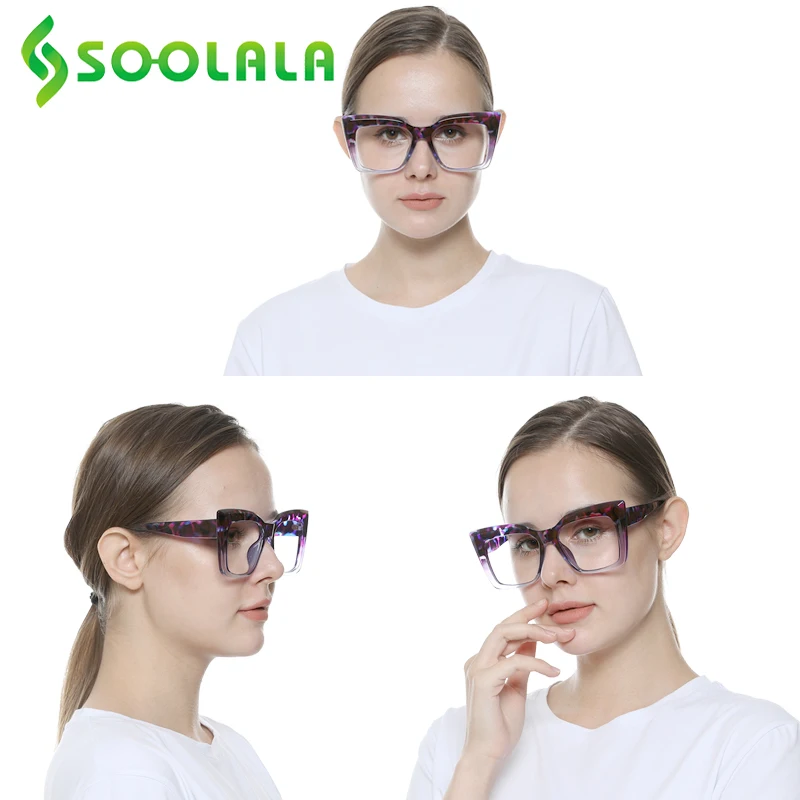 Женские квадратные очки для чтения SOOLALA полная оправа Дамский аксессуар