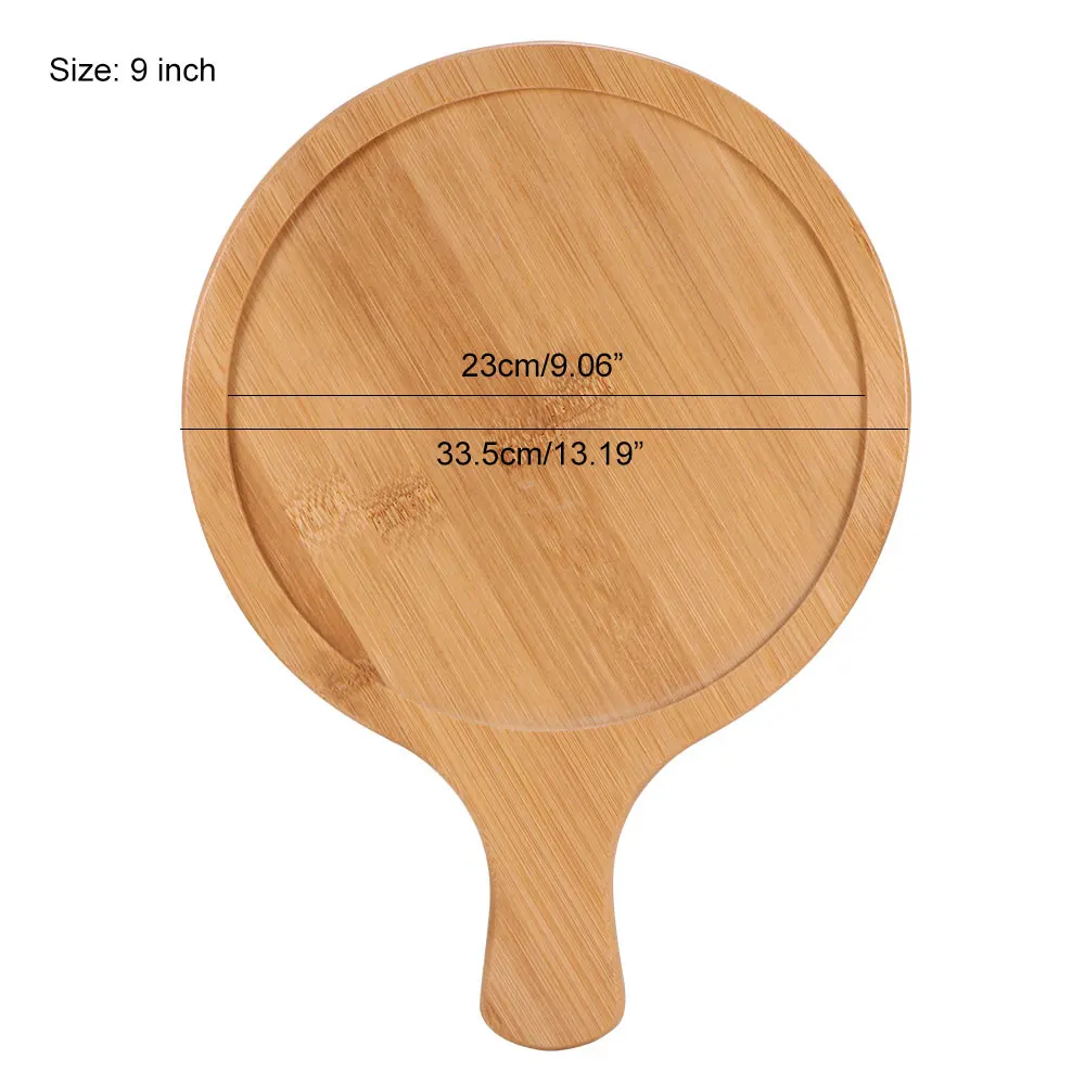 9 дюймов деревянная доска для пиццы с круглым носком ручной формы выпечки камень