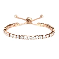 2021 hot selling simple fashion copper set zircon single row bracelet adjustable crystal bracelet womens bracelet width 4mm