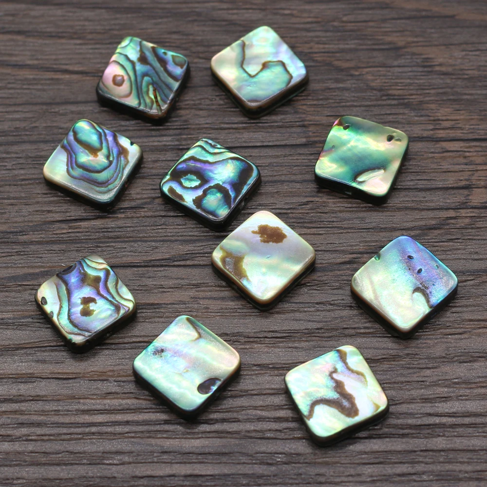 

5pcs Fine Natural Abalone Shell Bead Accessories Square Shape Loose Beads for Making DIY Jewelry Necklace Bracelet 12mm