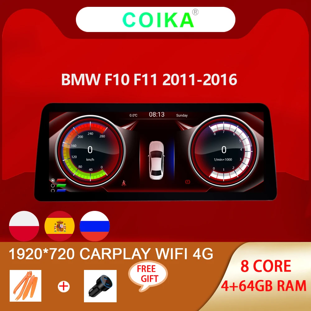 

Автомобильный мультимедийный планшет, Android 10, для BMW F10 F11 12,3-2011, Wi-Fi, 4G, SIM, 4 + 64 ГБ, BT, GPS, навигатор, Carplay, приемник, видео 4K, 2016