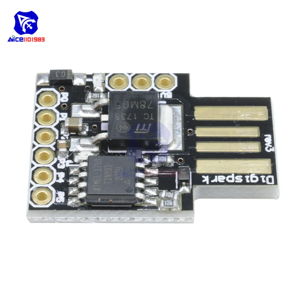 Плата разработки diymore ATTINY85 Digispark Kickstarter I2C SPI Attiny85 модуль Micro USB для