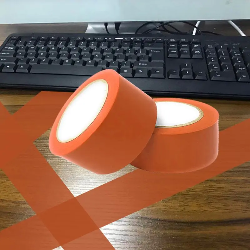 

OCHINE 330x5cm Package Tape Safety Warning Tape Public Floor Wall Tape PVC Waterproof Keep Distance Tips 0.15mm Thickness