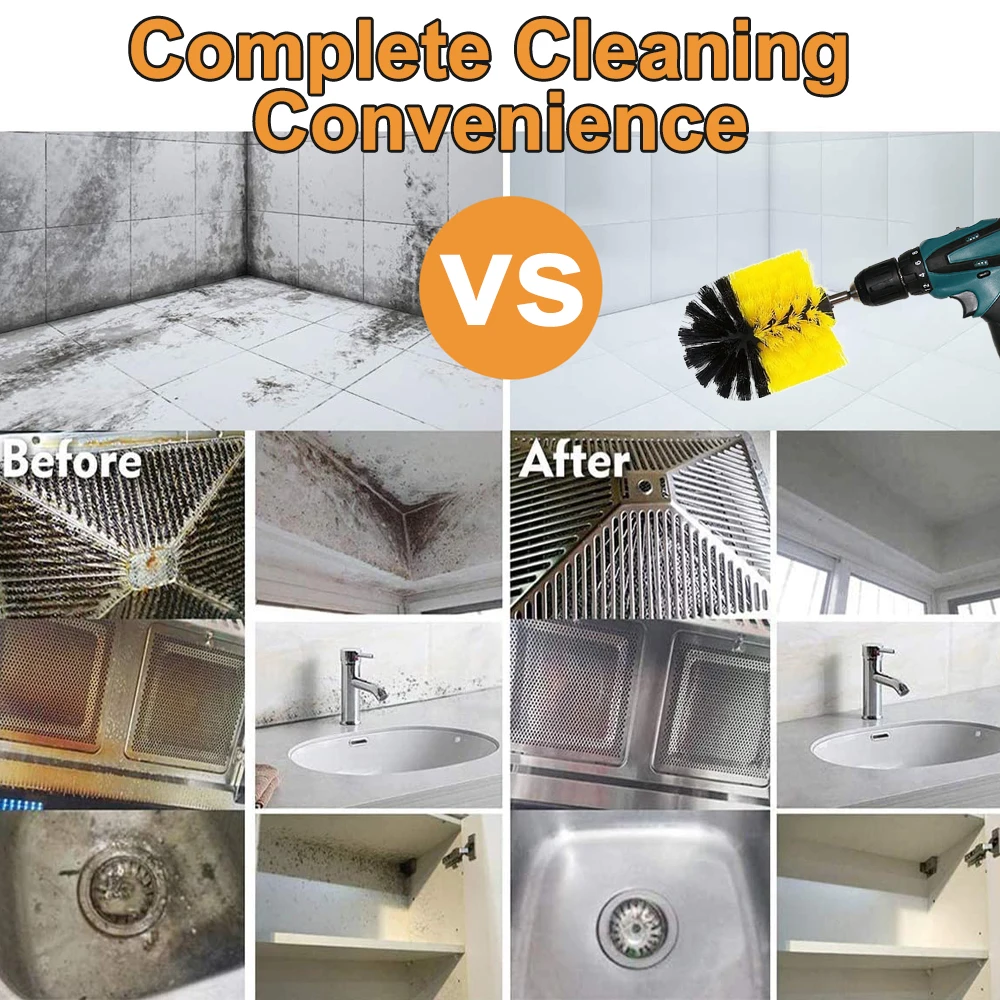 

5/4/3.5/2'' Electric Drill Brush Power Scrubber Cleaning Nylon Brush Plastic Round Polisher for Car Carpet Glass Tires Seat
